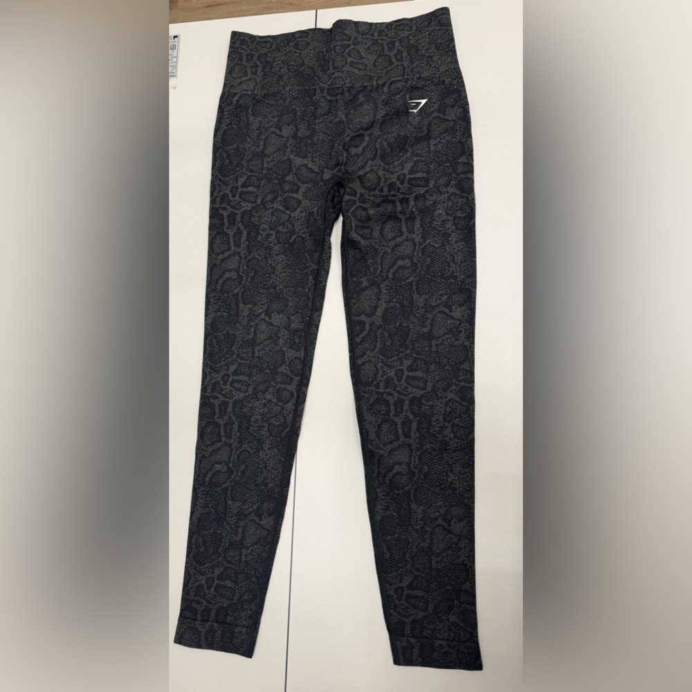 Gymshark Black Patterned Leggings adapt  animal